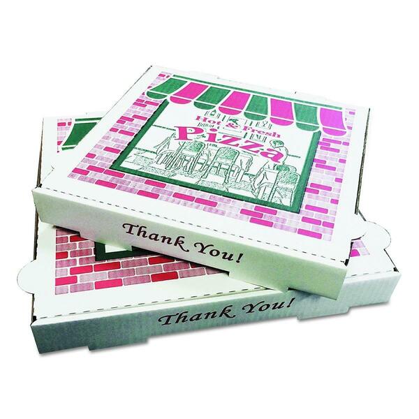 Pratt 10 x 10 x 2 in. Pizza Box B Flute Corrugated Stock Prt Kr-Kr, 50PK 10BKPIZZASP  CPC